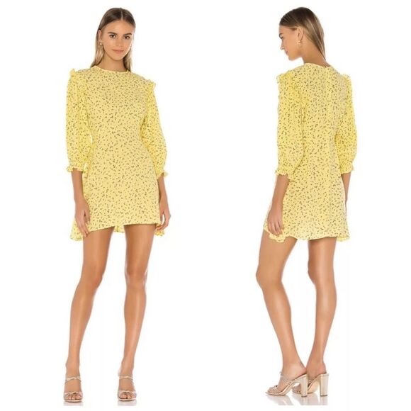 Revolve Faithfull The Brand Edwina Mini Dress La Fica Floral Print Ruffle Size 6 - Picture 1 of 10